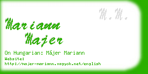 mariann majer business card
